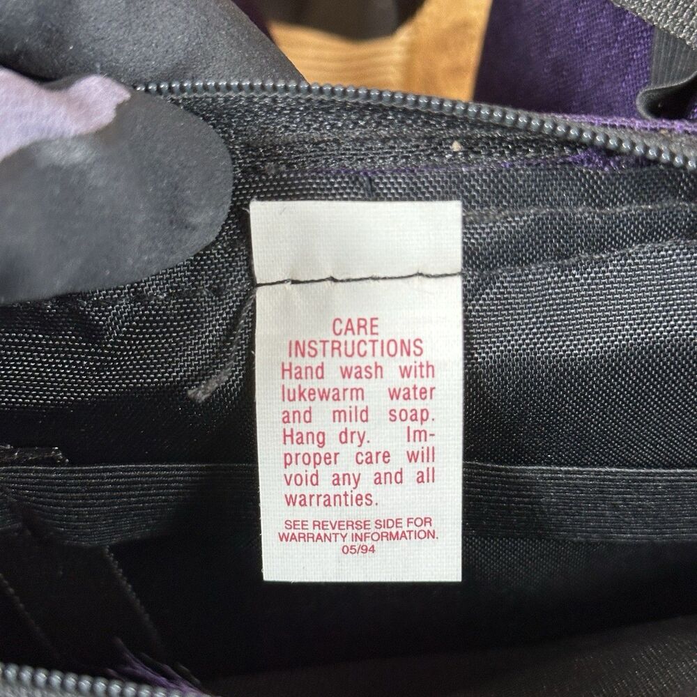 Vintage JanSport Hiking Waist Bag 2 Bottle Holder Zipper Aztec Print Purple - Picture 3 of 10